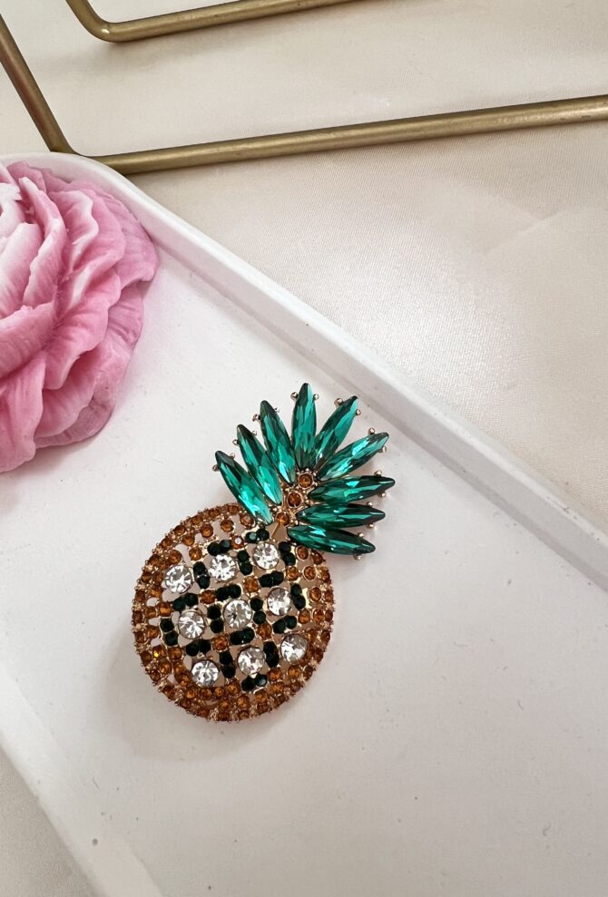 Taşlı Ananas Broş