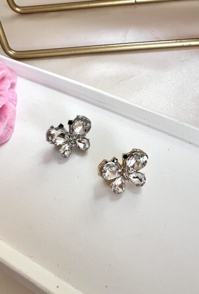 Taşlı Mini Kelebek Broş