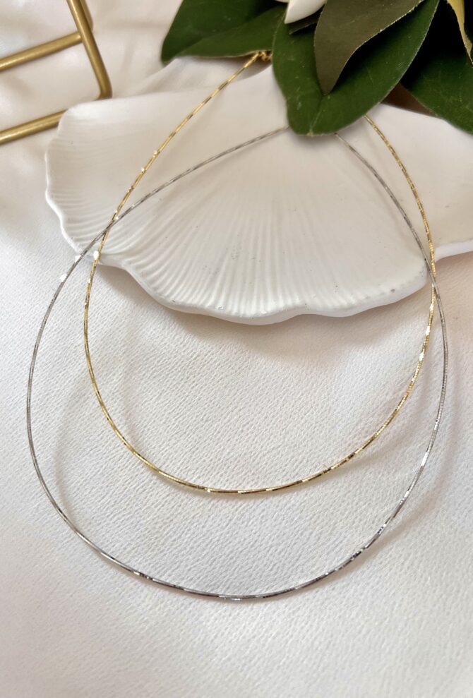 Özel Seri Işıltılı Tel Choker Kolye