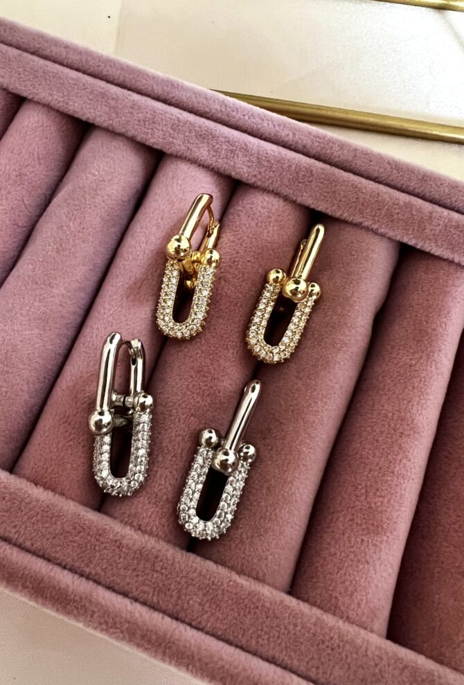 Özel Seri Full Zirkon Taş Tiff Küpe (3 cm)