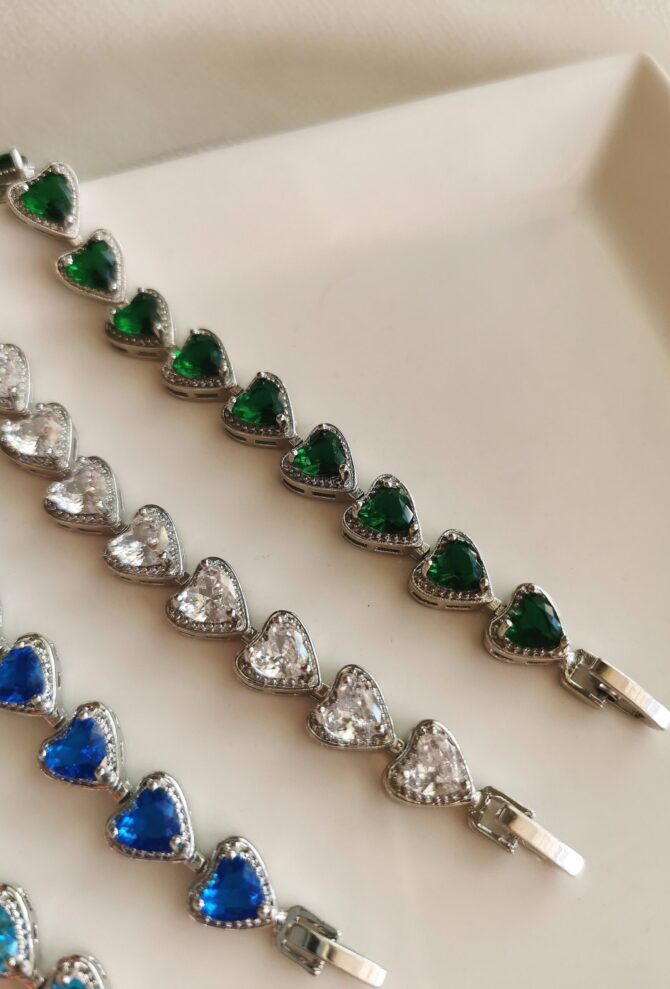 Diamond Seri Kalp Sıra Suyolu Bileklik - Görsel 3
