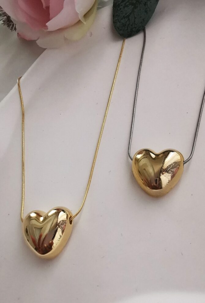 Özel Seri Uzun Zincir Gold Kalp Kolye