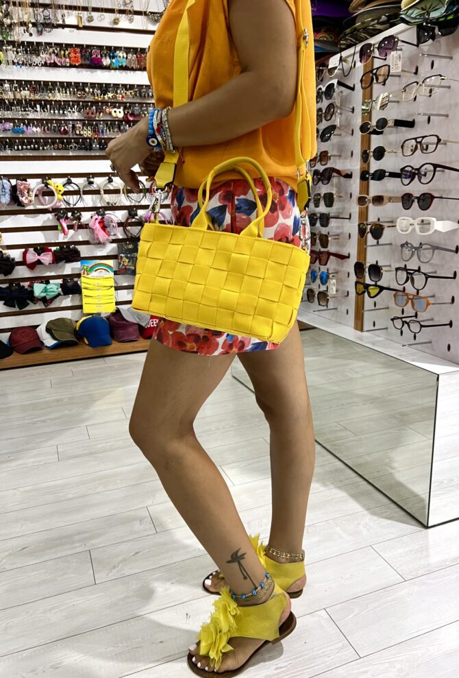 Hasır Geçme Model Renkli Çanta - Görsel 4