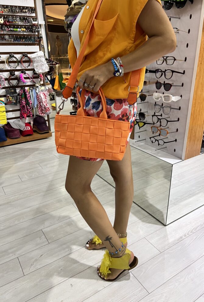 Hasır Geçme Model Renkli Çanta - Görsel 3