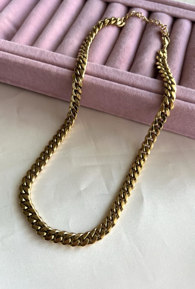 Çelik Gold Sık Geçme Zincir Kolye