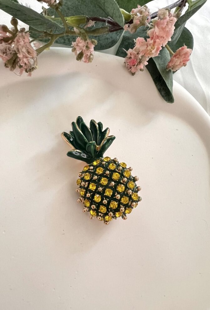 Taşlı Ananas Broş
