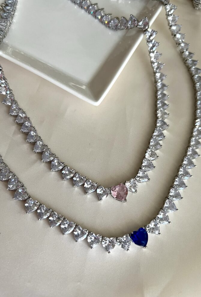Diamond Seri Kalp Dizi Suyolu Kolye