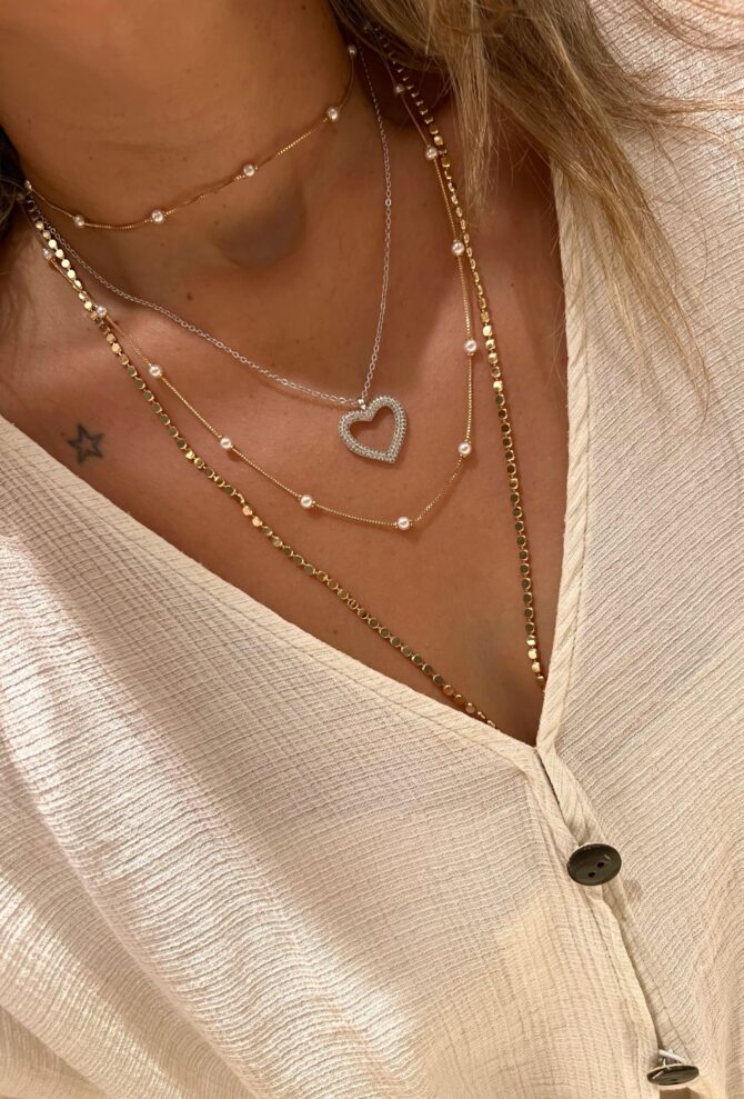 Pearl Heart Kolye Kombin