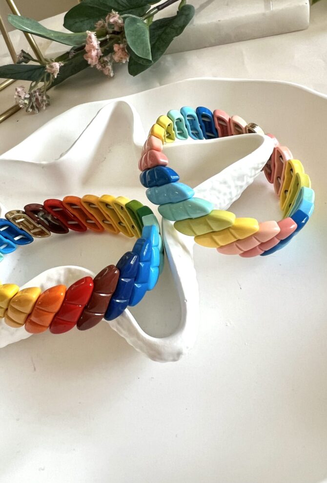 Rainbow Porselen Bileklik - Görsel 2