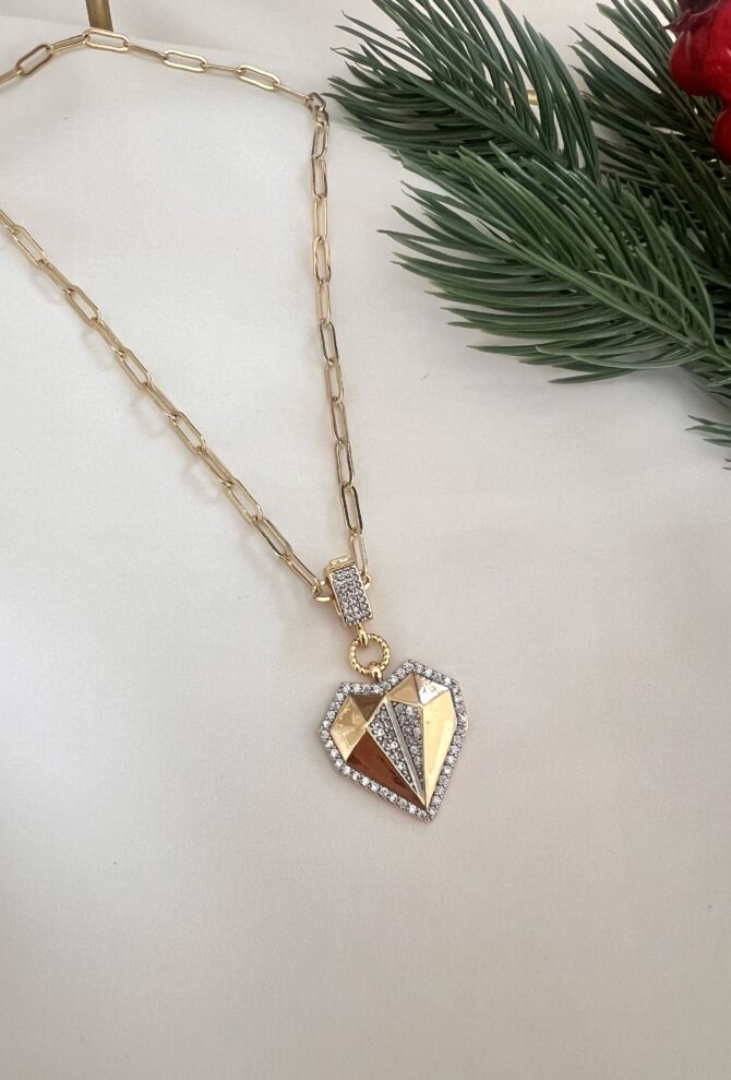 Emma Diamond Kalp Charm Kolye - Görsel 3
